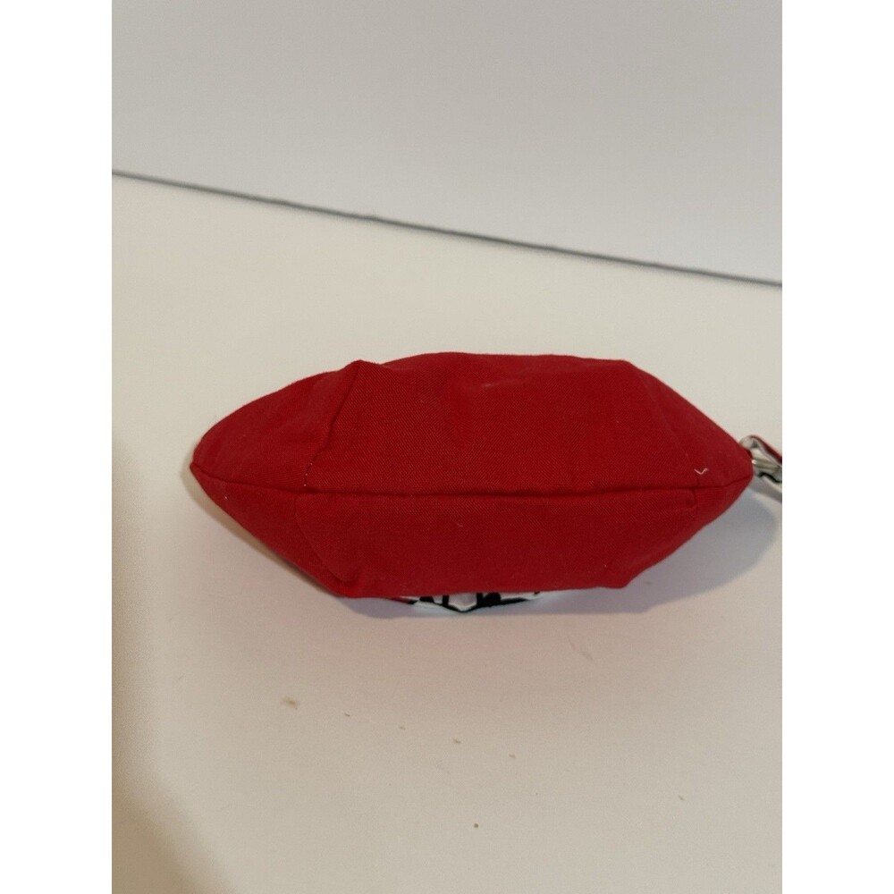 Handmade Red Wristlet Coin Purse Floral Lined Snap Closure Small Pouch - Picture 5 of 12